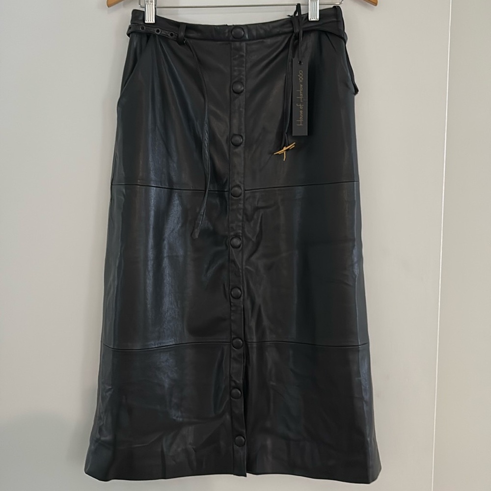 X REVOLVE Brighton House of Harlow faux leather midi skirt